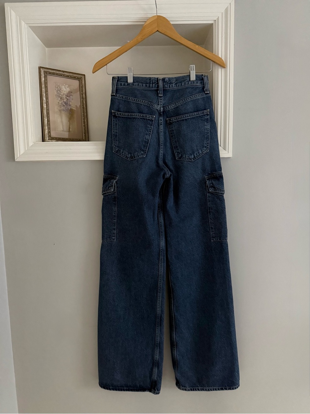 AGOLDE Minka Cargo Wide Leg Jeans in Path Medium Wash Size 22 - Picture 8 of 12